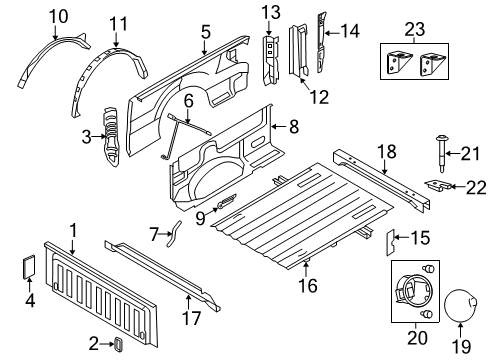 2013 Ford F-150 Side Panel, Rear Lower Passenger Side Diagram for 9L3Z-8427840-A