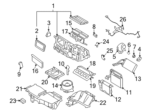 2007 Mercury Milan A/C Evaporator Components Diagram