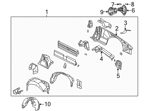 2005 Ford Thunderbird Quarter Panel & Components Diagram