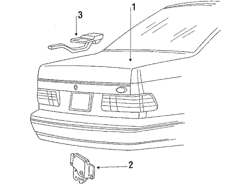 1987 Mercury Sable Trunk Lid & Components Diagram