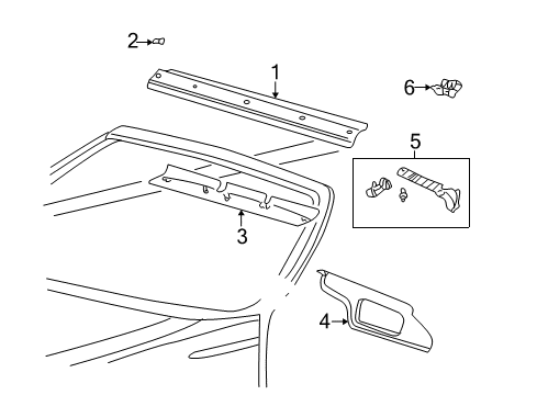 2004 Ford Thunderbird Roof & Components Diagram