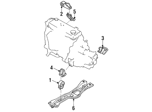 1989 Ford Festiva Engine & Trans Mounting Diagram