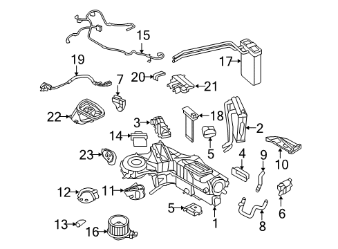 2009 Ford F-350 Super Duty A/C Evaporator & Heater Components Diagram