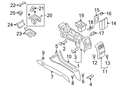 2009 Lincoln MKS Shift Panel Diagram for 8A5Z-54045A76-BA