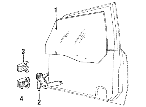 1988 Ford Escort Front Door Hardware Diagram 2 - Thumbnail