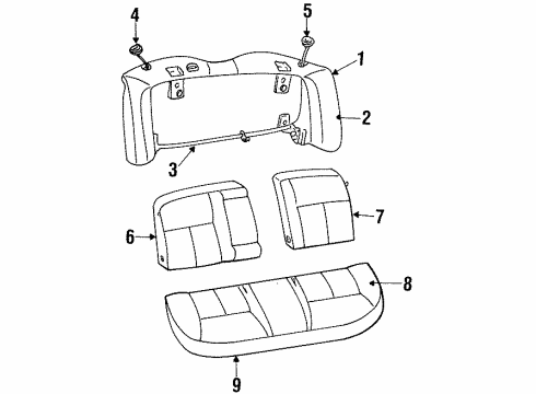 1998 Ford Taurus Rear Seat Components Diagram 3 - Thumbnail