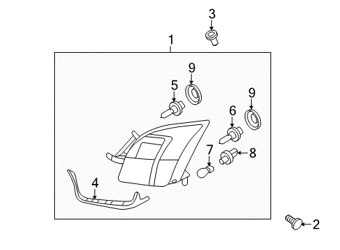2007 Mercury Milan Headlamp Components Diagram