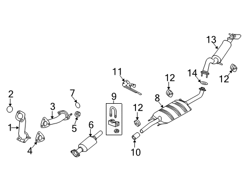 2010 Ford Escape Exhaust Components Diagram 3 - Thumbnail