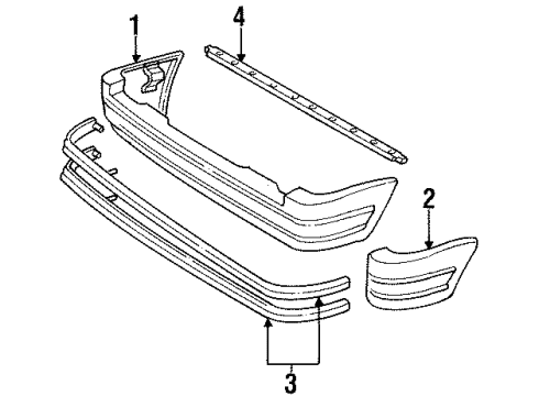 1991 Ford Aerostar Bumper & Components - Rear Diagram 2 - Thumbnail