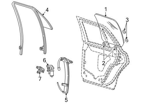 2003 Mercury Grand Marquis Rear Door Diagram
