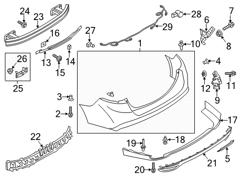 2018 Ford Fusion Bumper & Components - Rear Diagram 2 - Thumbnail