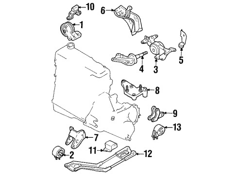 2003 Ford Escort Engine & Trans Mounting Diagram