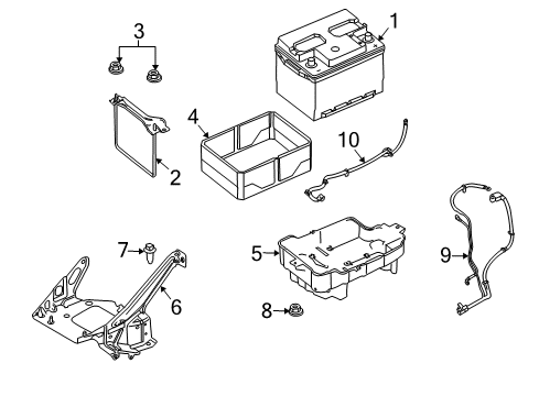 2011 Ford Focus Bracket Nut Diagram for -W700069-S437