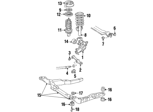 1992 Mercury Sable Front Suspension Components Diagram