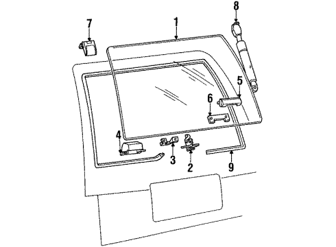 1986 Ford LTD Glass - Lift Gate Diagram