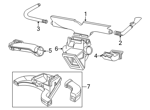 2002 Ford Mustang Floor Duct, Front Diagram for F7ZZ-18C433-AA