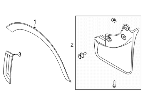 2024 Ford Bronco Sport Exterior Trim - Fender Diagram