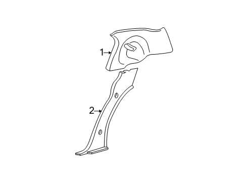 2011 Lincoln Town Car Interior Trim - Quarter Panels Diagram