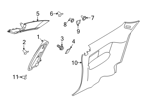 2010 Ford Focus Interior Trim - Quarter Panels Diagram 2 - Thumbnail