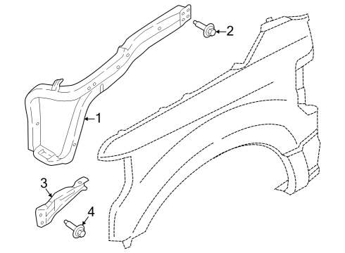 2023 Ford F-250 Super Duty Upper Rail Assembly, Passenger Side Diagram for PC3Z-16C274-A
