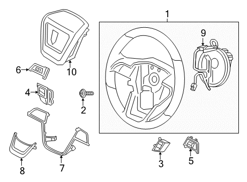 2020 Lincoln Continental Steering Wheel Diagram for JD9Z-3600-BD