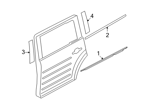 2016 Ford Flex Exterior Trim - Rear Door Diagram