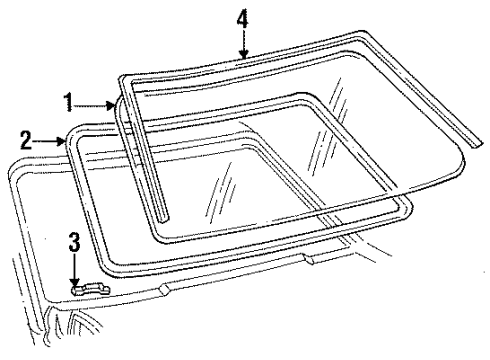 1992 Ford Mustang Glass - Windshield Diagram