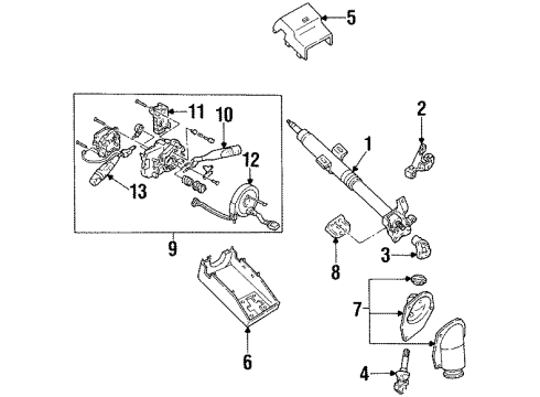 1995 Ford Aspire Steering Column Assembly Diagram
