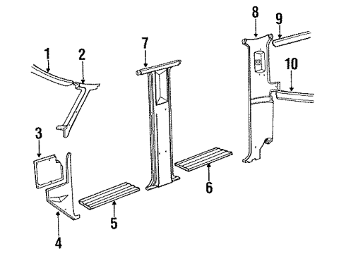 1987 Ford F-350 Interior Trim - Cab Diagram 2 - Thumbnail