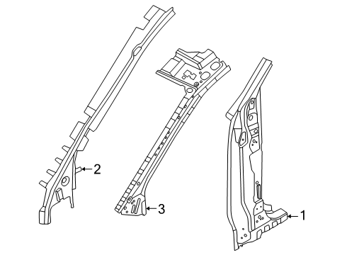2024 Ford Ranger Hinge Pillar Diagram