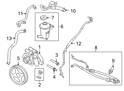 2009 Ford F-150 P/S Pump & Hoses Diagram