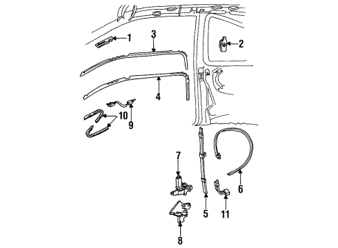 1990 Mercury Cougar Front Seat Belts Diagram 2 - Thumbnail