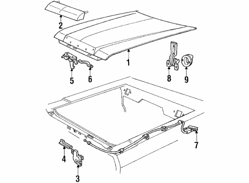 1985 Mercury Marquis Hood & Components Diagram 2 - Thumbnail