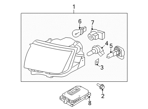 2007 Lincoln MKX Headlamp Components Diagram