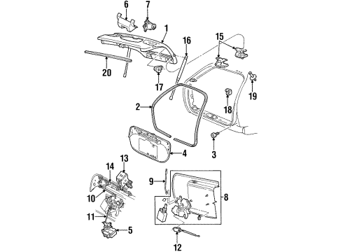1997 Mercury Sable Gate & Hardware Diagram