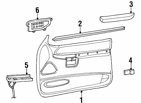 2001 Mercury Mountaineer Interior Trim - Front Door Diagram