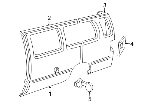 2002 Ford E-350 Econoline Club Wagon Side Panel & Components Diagram