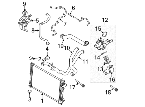 2012 Ford Fusion Cooling System - Hybrid Component Diagram 3 - Thumbnail