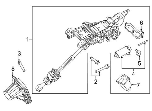 2021 Lincoln Nautilus Steering Column Diagram for F2GZ-3C529-AE