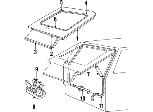 1984 Ford Escort Gate & Hardware Diagram