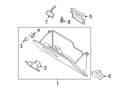 2004 Ford Ranger Latch Cover, Front Diagram for F57Z-10061A40-A