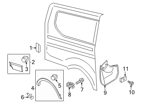 2025 Ford Transit-150 Exterior Trim - Side Panel Diagram
