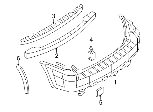 2007 Ford Escape Bumper & Components - Rear Diagram