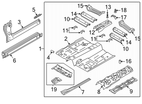 2024 Ford Escape Floor & Rails Diagram 3 - Thumbnail