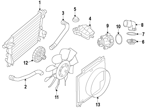 2013 Ford F-250 Super Duty Radiator & Components Diagram 4 - Thumbnail