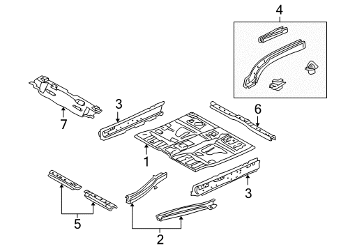 2006 Mercury Mariner Floor & Rails Diagram 2 - Thumbnail