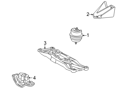2004 Ford Thunderbird Engine & Trans Mounting Diagram