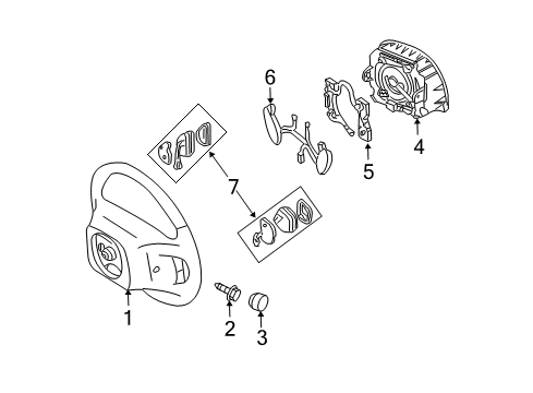 2003 Mercury Grand Marquis Steering Wheel & Trim Diagram