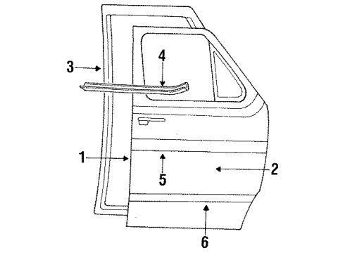 1987 Ford E-150 Econoline Door & Components Diagram