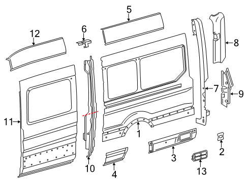 2019 Ford Transit-150 Side Panel & Components Diagram 4 - Thumbnail